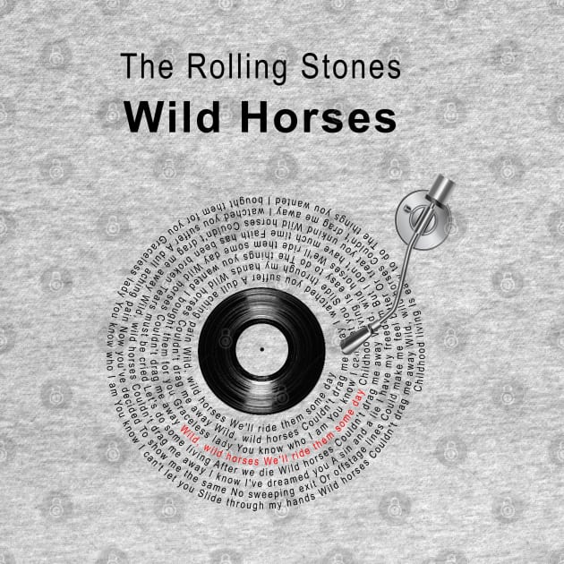 WILD HORSES LYRICS ILLUSTRATIONS by Vansa Design